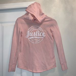 Justice girls Pink Hoodie sweater pullover glitter